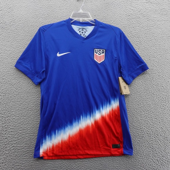 Nike USA 2024 Home Soccer Jersey Medium Blue Red Mens Dri Fit NWT - Picture 1 of 13